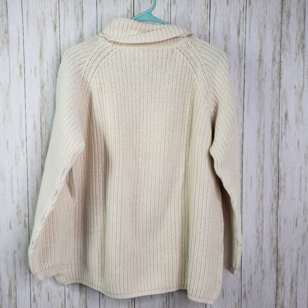 Cotton eddie bauer beige oversized sweater
